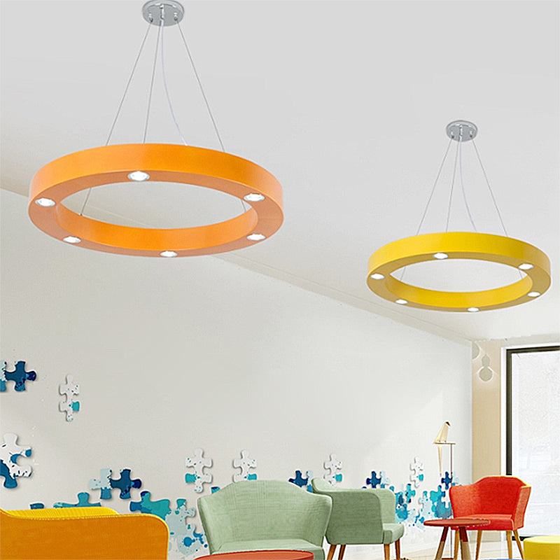 Game Room Ring Hanging Light Metal Modern Lovely LED Ceiling Pendant Clearhalo 'Ceiling Lights' 'Pendant Lights' 'Pendants' Lighting' 189146