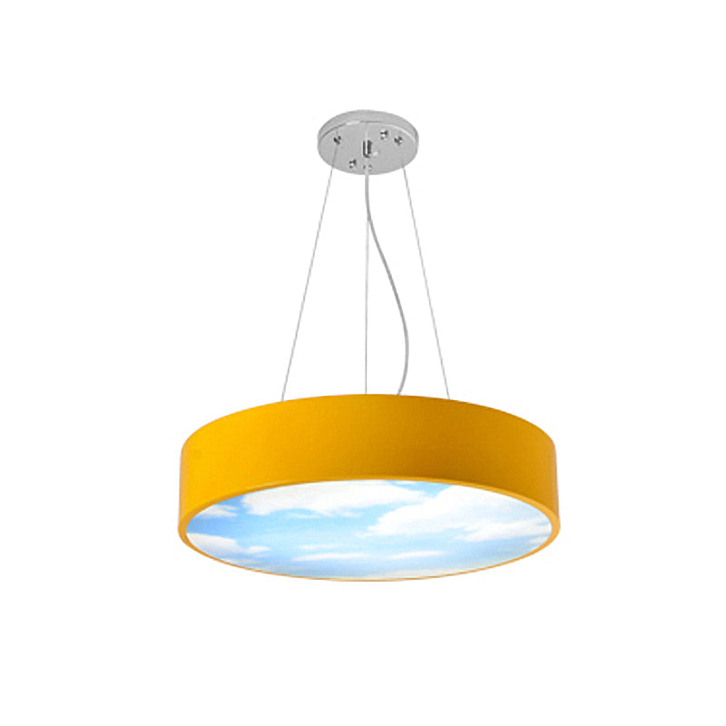 Creative Bright Colored Pendant Light Round Acrylic LED Pendant Lamp with Sky for Kindergarten Clearhalo 'Ceiling Lights' 'Pendant Lights' 'Pendants' Lighting' 189475