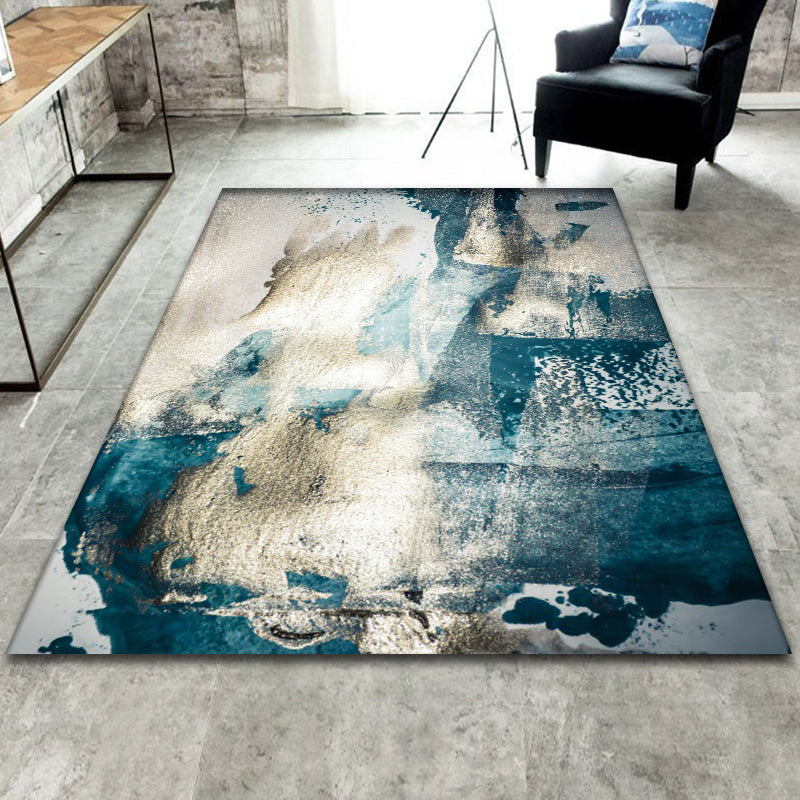 Minimalist Abstract Star Pattern Rug Blue Polyester Carpet Anti-Slip Pet Friendly Washable Indoor Rug for Decoration Clearhalo 'Area Rug' 'Rug' 1897270