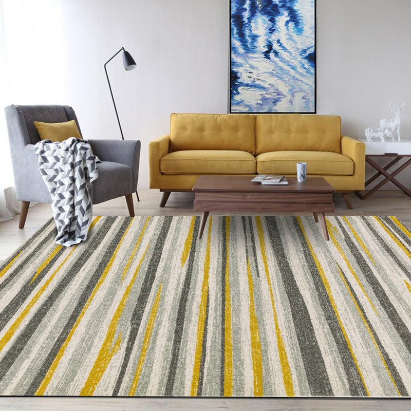 Simplicity Striped Pattern Rug Yellow and Pink Polyester Carpet Anti-Slip Pet Friendly Washable Rug for Decoration Clearhalo 'Area Rug' 'Rug' 1897330