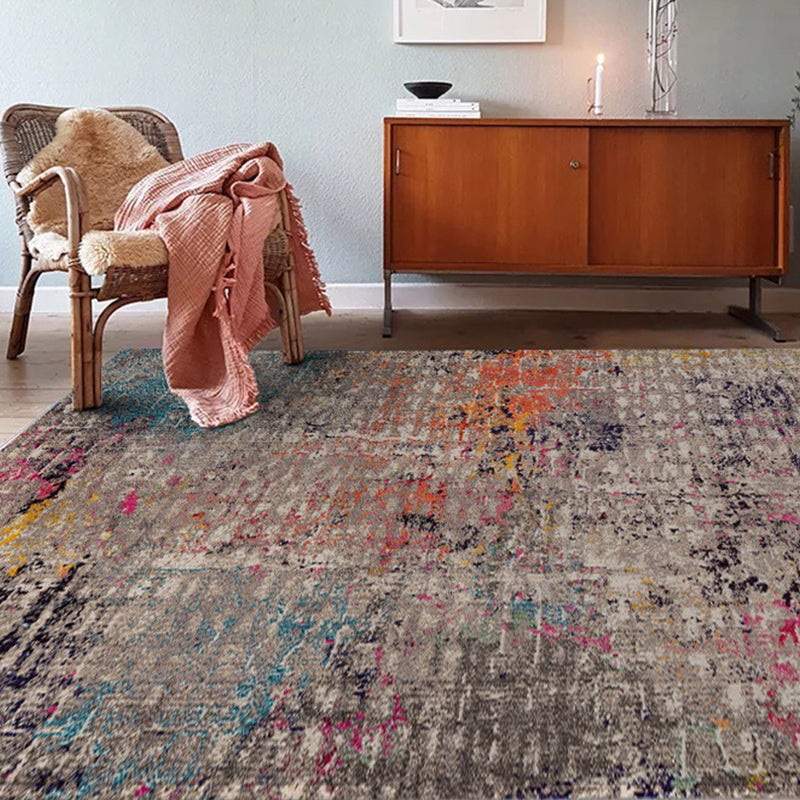 Unique Multicolor Industrial Rug Polyester Abstract Carpet Washable Non-Slip Backing Pet Friendly Rug for Decoration Clearhalo 'Area Rug' 'Rug' 1897354