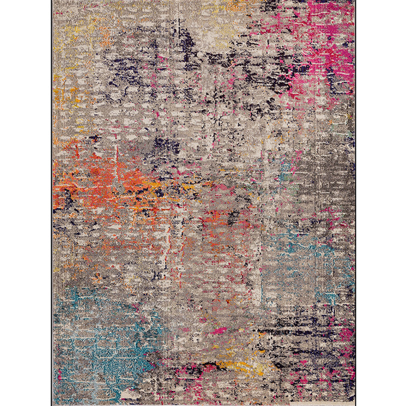 Unique Multicolor Industrial Rug Polyester Abstract Carpet Washable Non-Slip Backing Pet Friendly Rug for Decoration Clearhalo 'Area Rug' 'Rug' 1897355