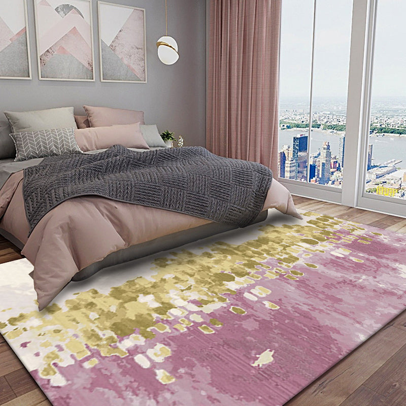 Casual Industrial Area Rug Polyester Abstract Watercolor Pattern Carpet Washable Pet Friendly Carpet for Parlour Purple Clearhalo 'Area Rug' 'Rug' 1897570