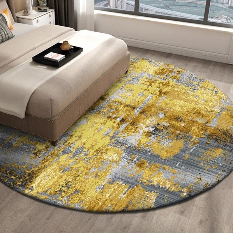 Casual Industrial Style Rug Polyester Abstract Pattern Area Carpet Non-Slip Backing Pet Friendly Area Carpet for Bedroom Gold Clearhalo 'Area Rug' 'Rug' 1897641