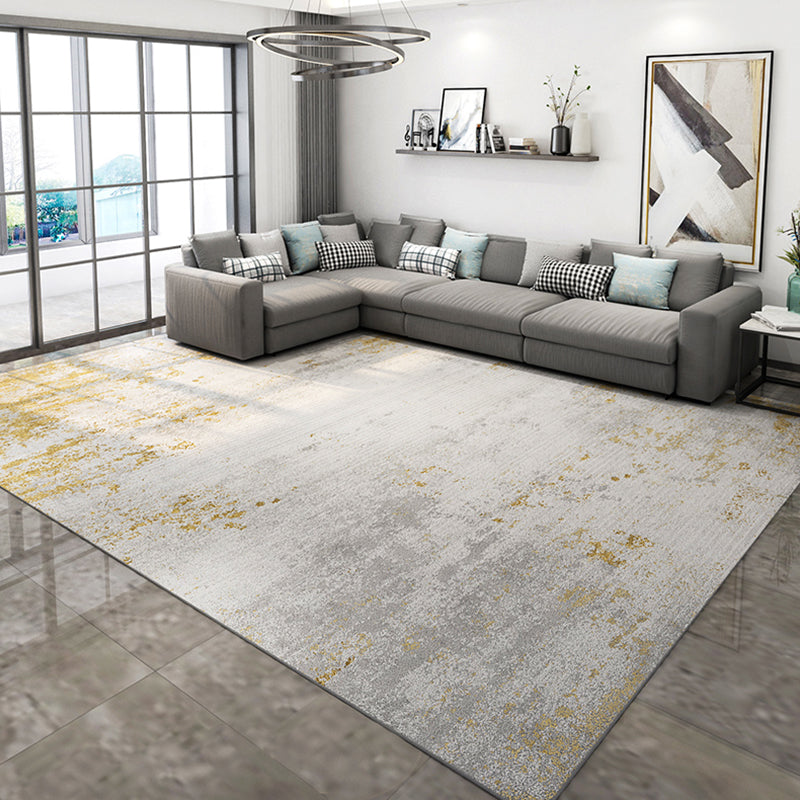 Industrial Abstractive Indoor Rug Multi Colored Polyester Area Carpet Anti-Slip Pet Friendly Washable Rug for Parlour Beige Clearhalo 'Area Rug' 'Rug' 1897712