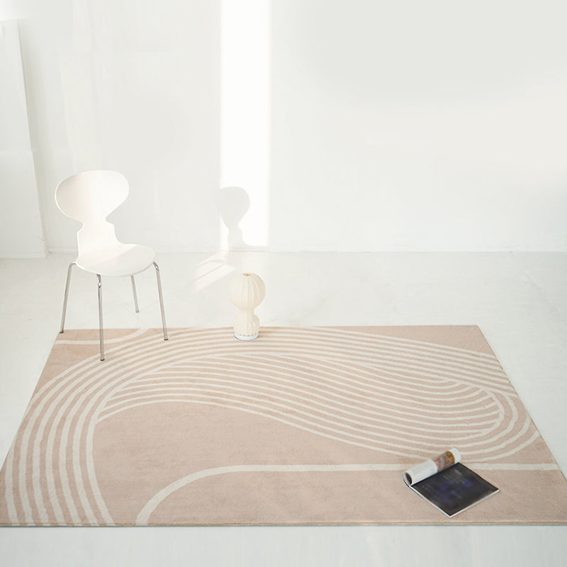 Nordic Indoor Rug Light Brown Swirl Striped Pattern Area Rug Polyester Non-Slip Pet Friendly Rug Clearhalo 'Area Rug' 'Rug' 1897739