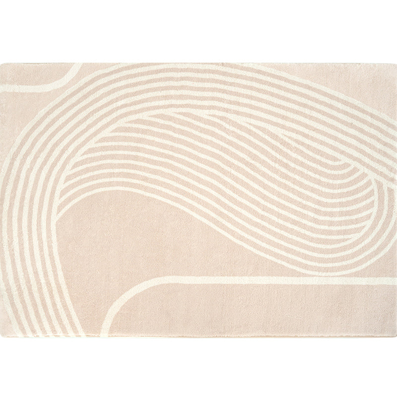 Nordic Indoor Rug Light Brown Swirl Striped Pattern Area Rug Polyester Non-Slip Pet Friendly Rug Clearhalo 'Area Rug' 'Rug' 1897740