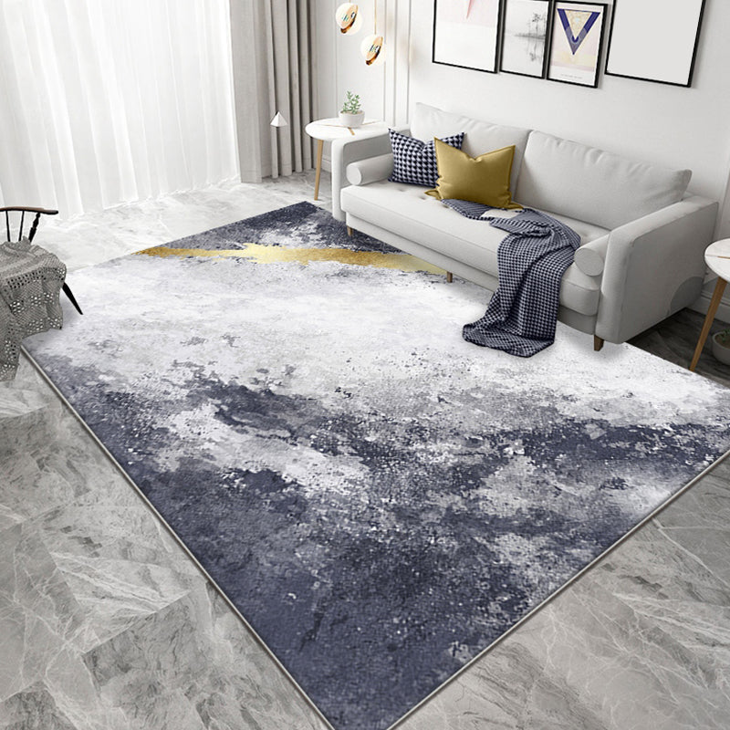 Gray Parlour Area Rug Contemporary Abstract Carpet Polyester Machine Washable Non-Slip Backing Rug Grey Clearhalo 'Area Rug' 'Rug' 1897936