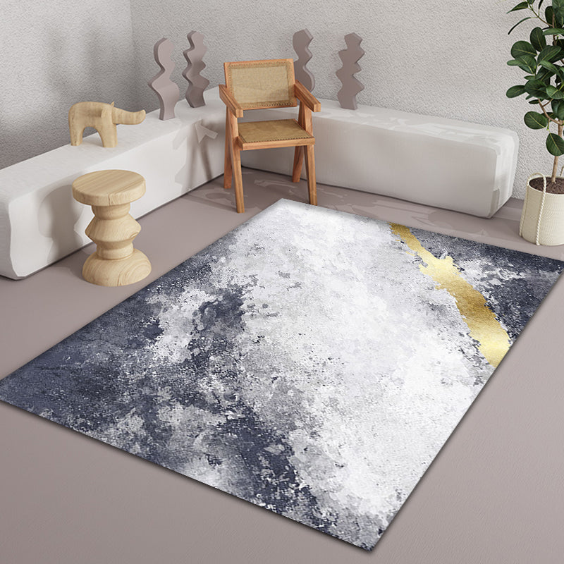 Gray Parlour Area Rug Contemporary Abstract Carpet Polyester Machine Washable Non-Slip Backing Rug Clearhalo 'Area Rug' 'Rug' 1897937