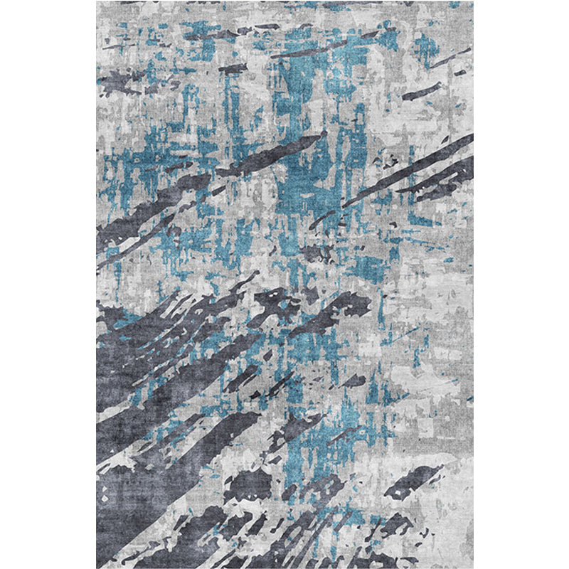 Modern Parlour Rug Blue Abstract Rug Polyester Machine Washable Non-Slip Backing Pet Friendly Indoor Rug Clearhalo 'Area Rug' 'Rug' 1897950