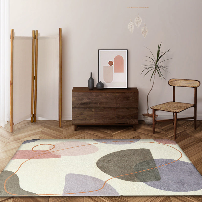 Novelty Living Room Rug Pastel Color Blocking Carpet Polyester Pet-Friendly Area Rug Clearhalo 'Area Rug' 'Rug' 1897960