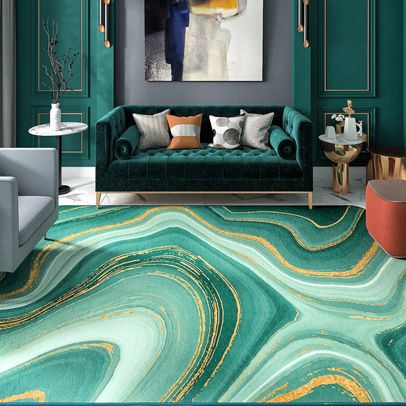 Enchanting Abstract Rug Bright Color Novelty Area Carpet Synthetics Washable Rug for Living Room Green Clearhalo 'Area Rug' 'Rug' 1897997