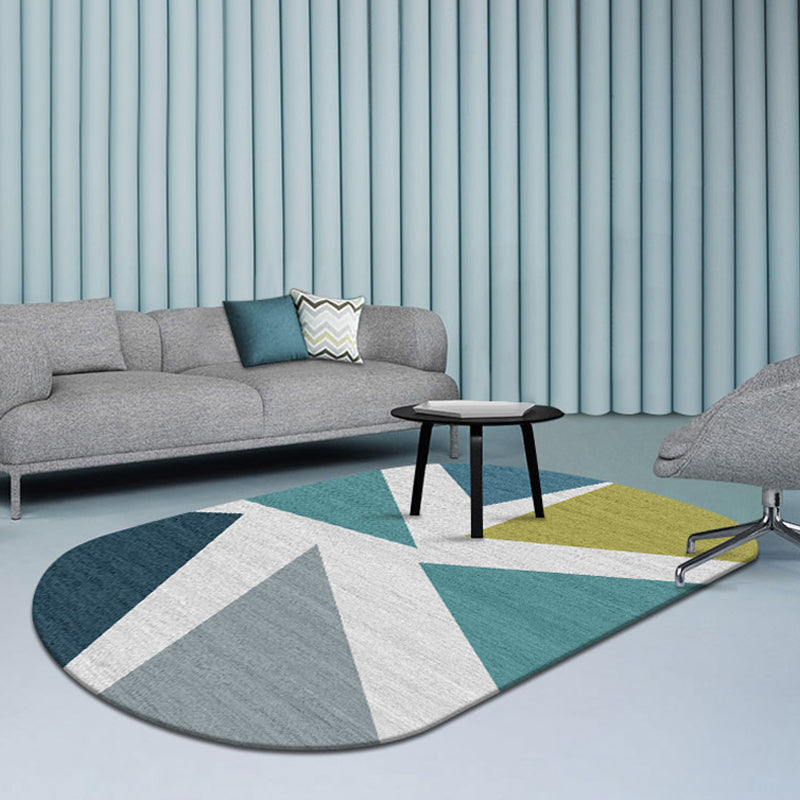 Multi-Color Living Room Rug Minimalist Geometry Area Carpet Synthetics Non-Slip Backing Rug Green Clearhalo 'Area Rug' 'Rug' 1898192