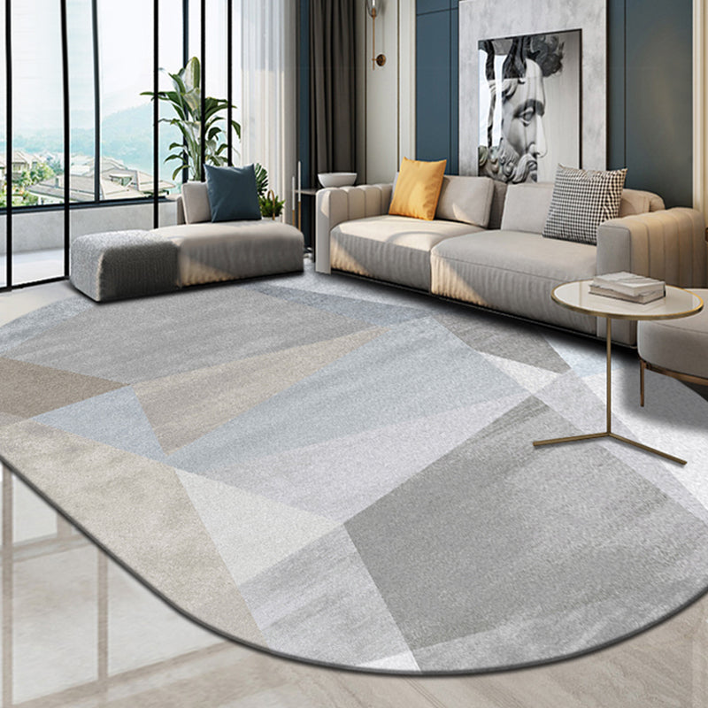 Multi-Color Living Room Rug Minimalist Geometry Area Carpet Synthetics Non-Slip Backing Rug Light Gray Clearhalo 'Area Rug' 'Rug' 1898197