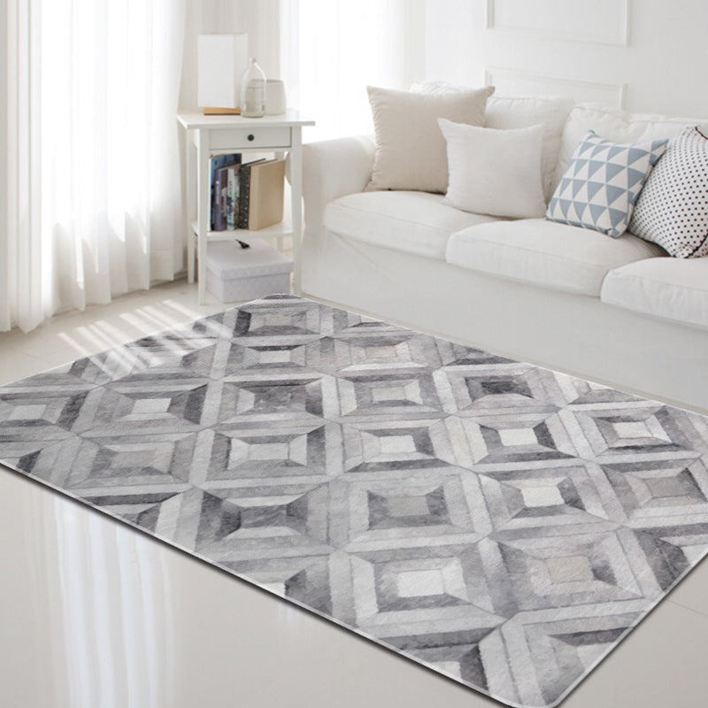 Dark Geometric Pattern Rug Synthetics Creative Carpet Anti-Slip Area Rug for Home Decoration Grey Clearhalo 'Area Rug' 'Rug' 1898224