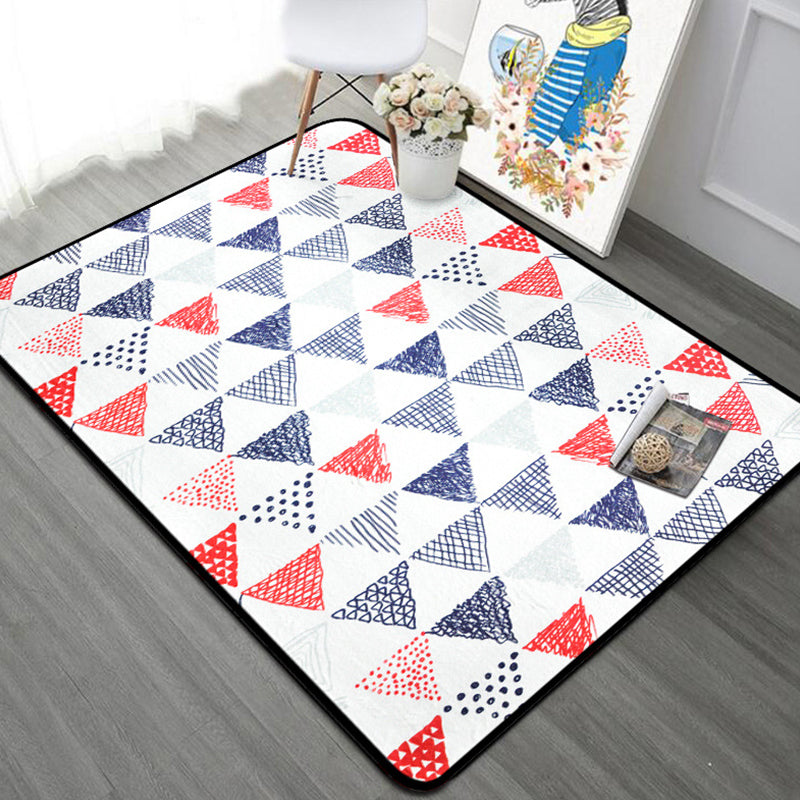 Novelty Triangle Indoor Rug Pastel Color Polyester Rug Non-Slip Backing Area Carpet for Room Red Clearhalo 'Area Rug' 'Rug' 1898286