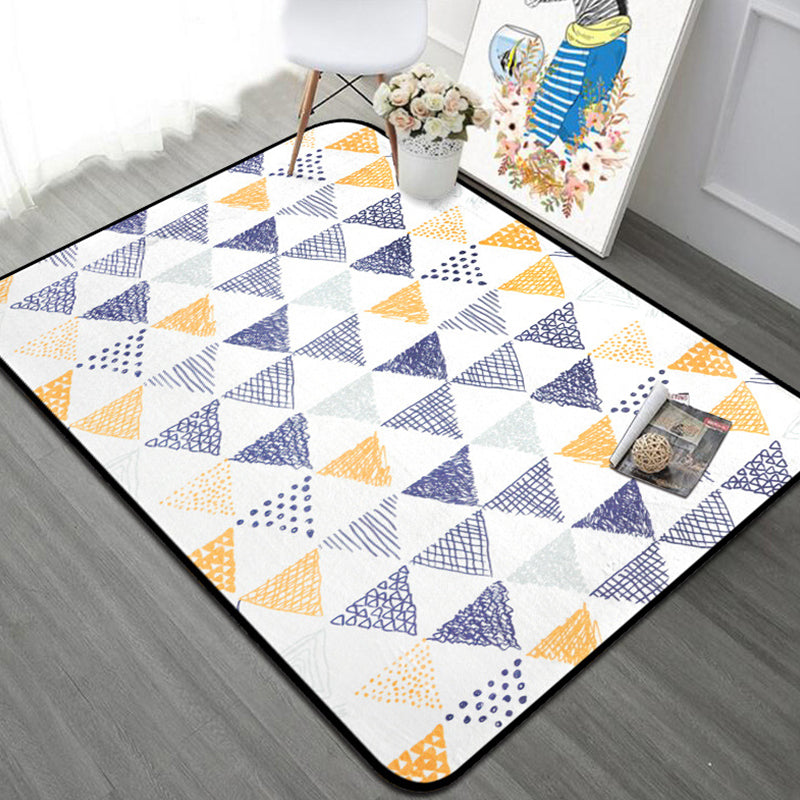 Novelty Triangle Indoor Rug Pastel Color Polyester Rug Non-Slip Backing Area Carpet for Room Yellow Clearhalo 'Area Rug' 'Rug' 1898291