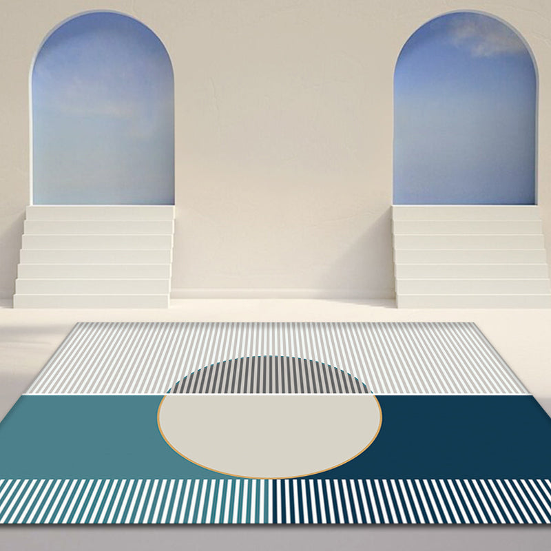 Trendy Nordic Style Rug Multi-Color Geometry Carpet with Stripes Washable Indoor Rug for Home Blue Clearhalo 'Area Rug' 'Modern' 'Rugs' Rug' 1898317