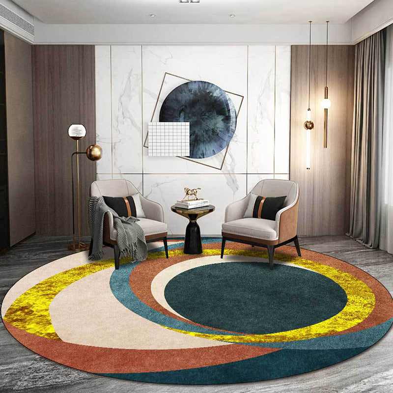 Exotic Novelty Indoor Rug Gold Circles Area Carpet Stain Resistant Rug for Home Decor Clearhalo 'Area Rug' 'Rug' 1898491