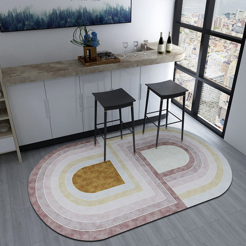 Novelty Shaped Geometric Pattern Rug Dark Color Modern Carpet Polypropylene Pet Friendly Non-Slip Rug for Dorm Room Pink Clearhalo 'Area Rug' 'Rug' 1898531