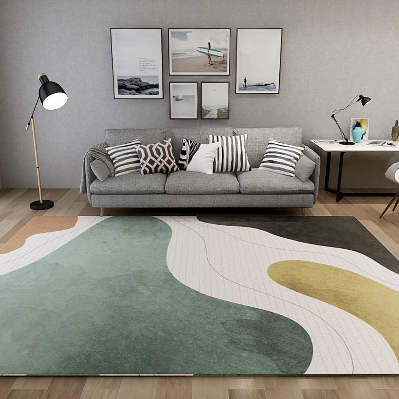 Special Abstract Art Rug Soft Color Nordic Style Carpet Polypropylene Stain Resistant Easy Care Rug for Home Green Clearhalo 'Area Rug' 'Rug' 1898648