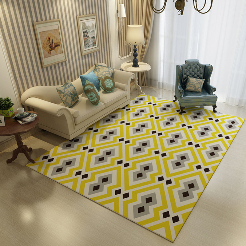 Trendy Bold Rug Multi Colored Geometric Pattern Carpet Washable Stain-Proof Non-Slip Rug for Home Decor Yellow Clearhalo 'Area Rug' 'Modern' 'Rugs' Rug' 1898862