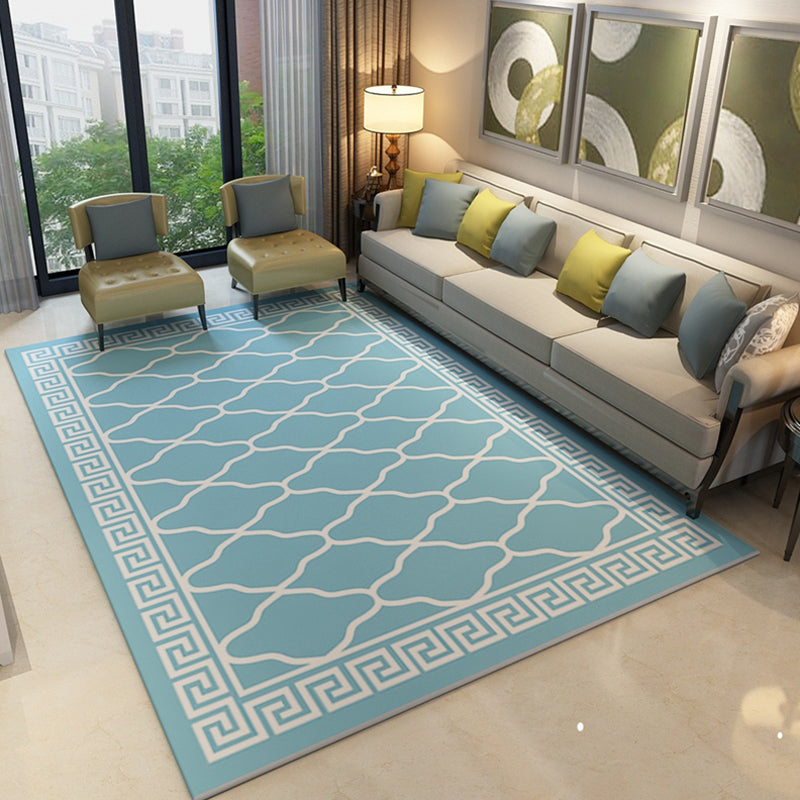 Trendy Bold Rug Multi Colored Geometric Pattern Carpet Washable Stain-Proof Non-Slip Rug for Home Decor Blue Clearhalo 'Area Rug' 'Modern' 'Rugs' Rug' 1898866