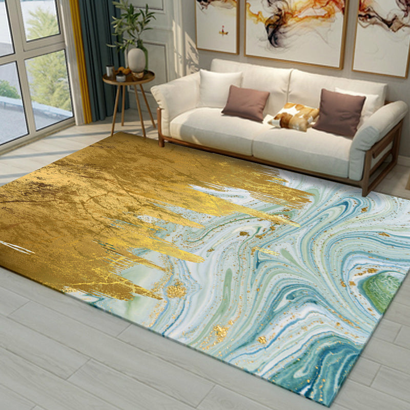 Cyberpunk Living Room Rug Multi Color Abstract Foil Flows Carpet Polyester Machine Washable Area Rug Clearhalo 'Area Rug' 'Rug' 1898887