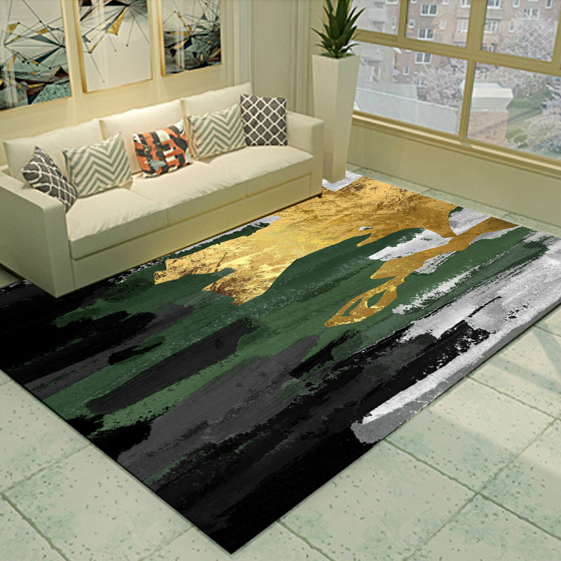 Cyberpunk Living Room Rug Multi Color Abstract Foil Flows Carpet Polyester Machine Washable Area Rug Clearhalo 'Area Rug' 'Rug' 1898900