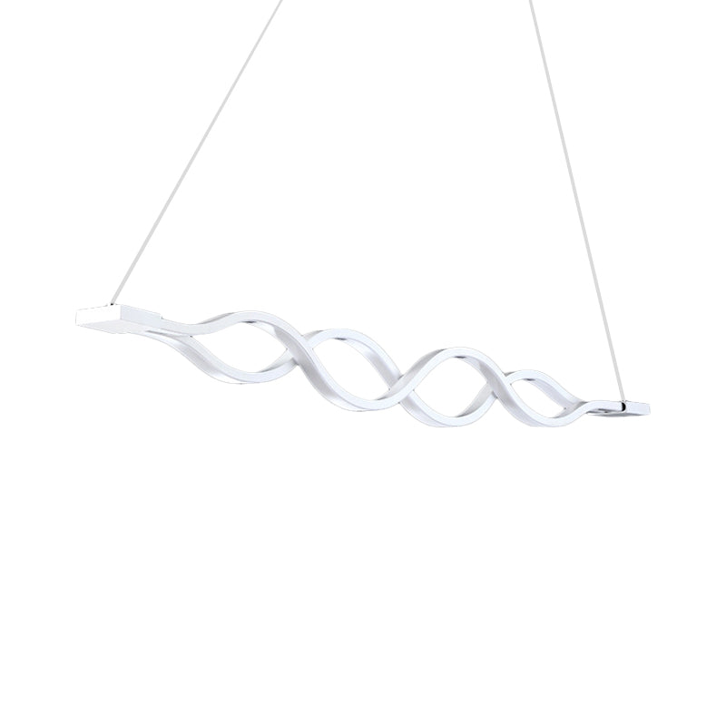 White Waves Island Light Fixture Minimal 2/4-Light Acrylic LED Suspension Lighting in Warm/White Light Clearhalo 'Ceiling Lights' 'Island Lights' Lighting' 1900435