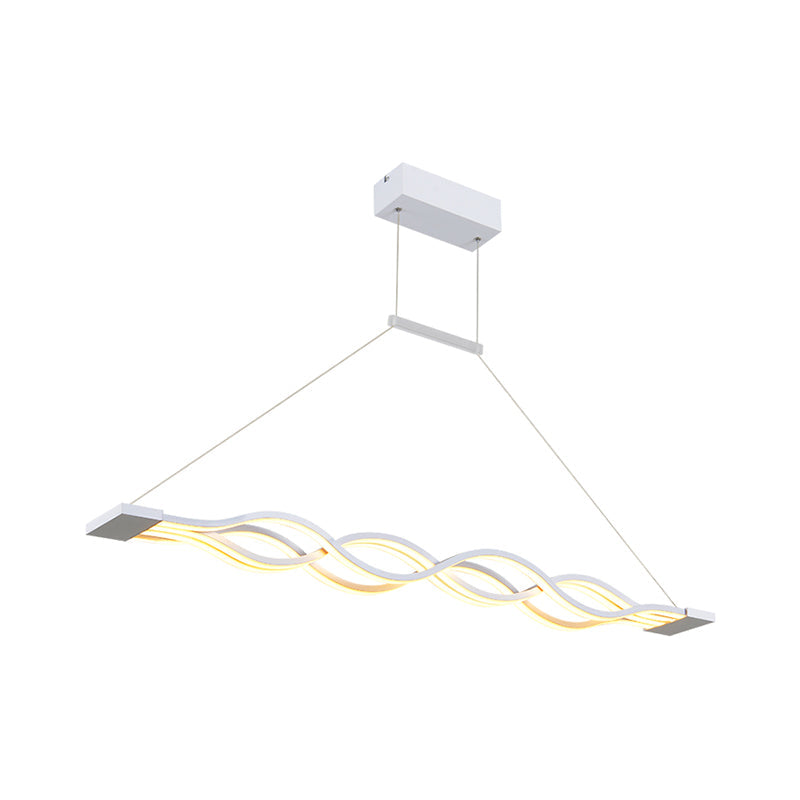 White Waves Island Light Fixture Minimal 2/4-Light Acrylic LED Suspension Lighting in Warm/White Light Clearhalo 'Ceiling Lights' 'Island Lights' Lighting' 1900440