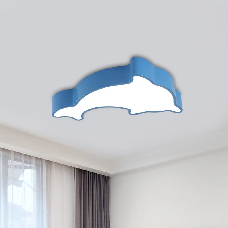 White/Red/Yellow Dolphin Lighting Fixture Children LED Acrylic Flush Mount Ceiling Light for Bedroom Blue Clearhalo 'Ceiling Lights' 'Close To Ceiling Lights' 'Close to ceiling' 'Flush mount' Lighting' 1900681