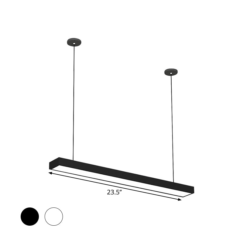 Black/White Rectangle Pendant Light Simple 23.5