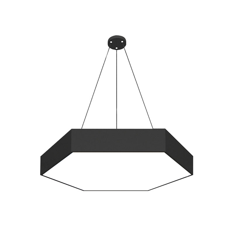 Honeycomb Dining Room Pendant Lamp Iron Contemporary LED Hanging Light Fixture in Black, 18