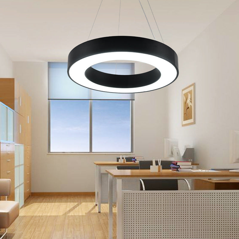 Black Hoop Hanging Pendant Light Simple 16