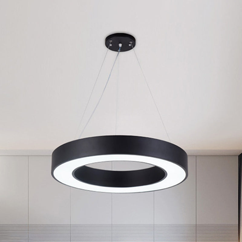 Black Hoop Hanging Pendant Light Simple 16