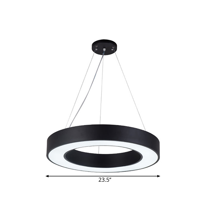 Black Hoop Hanging Pendant Light Simple 16