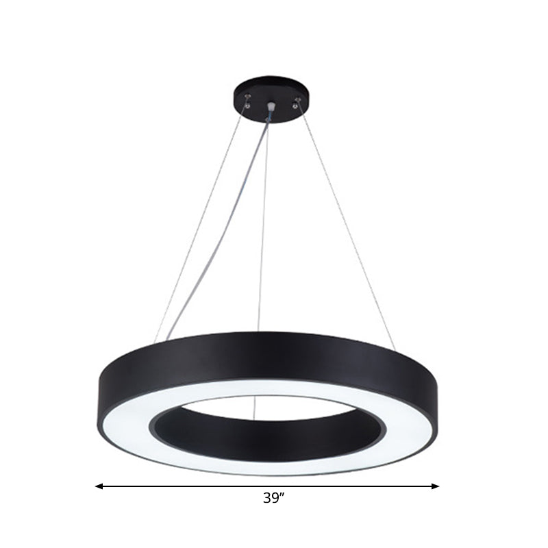 Black Hoop Hanging Pendant Light Simple 16