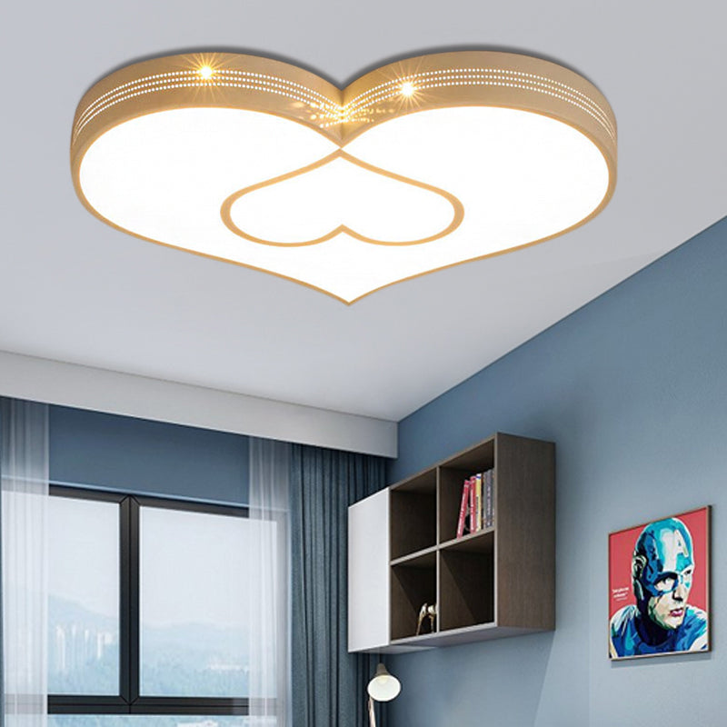 Two-Heart LED Ceiling Light Cartoon Stylish Acrylic Eye-Caring Flush Mount Light for Hallway White Clearhalo 'Ceiling Lights' 'Close To Ceiling Lights' 'Close to ceiling' 'Flush mount' Lighting' 190465