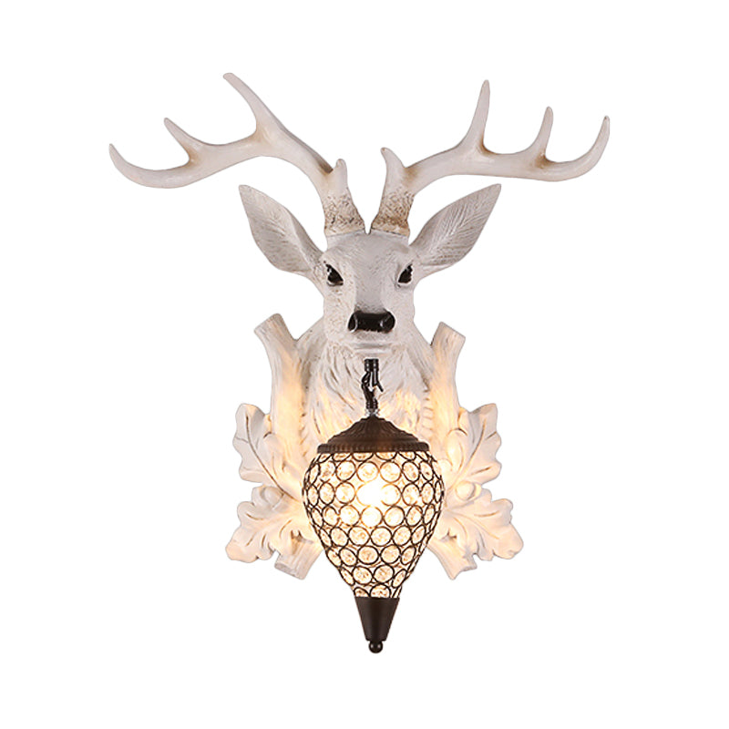 White Elk Wall Light Sconce Rural Resin 12