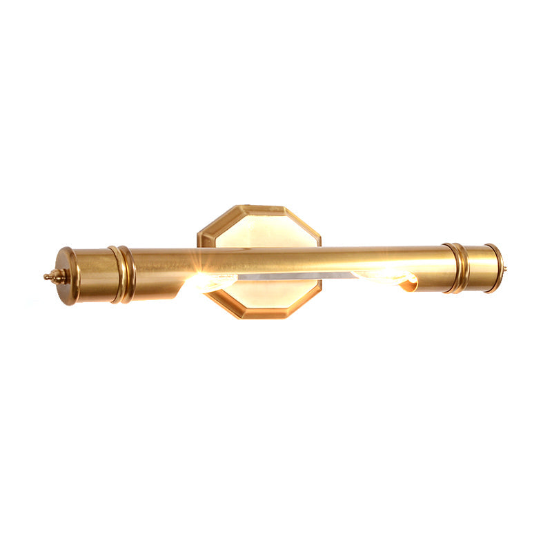 Brass Pole Wall Mounted Vanity Light Retro Metal 14