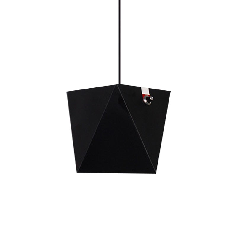 Metallic Trapezoid Hanging Light Fixture Nordic Black/White LED Pendant Lighting in Warm/White Light Clearhalo 'Ceiling Lights' 'Pendant Lights' 'Pendants' Lighting' 1909968