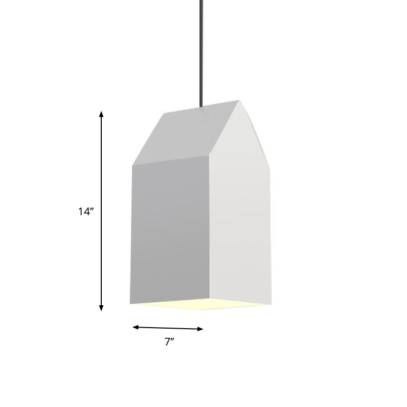 Nordic 1-Light Hanging Lamp Kit White House Ceiling Pendant Light with Metal Shade Clearhalo 'Ceiling Lights' 'Pendant Lights' 'Pendants' Lighting' 1909990