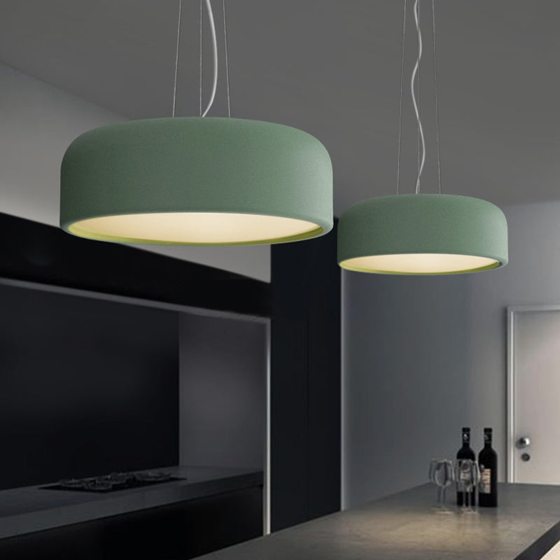 Aluminum Round Hanging Pendant Macaron Single-Bulb Green/Textured White/Blue Ceiling Suspension Lamp over Table Clearhalo 'Ceiling Lights' 'Pendant Lights' 'Pendants' Lighting' 1911449