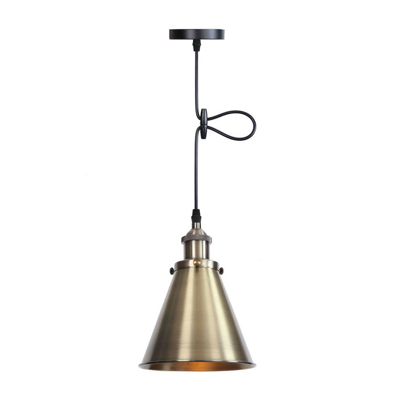 Rust/Copper/Brass Horn Shaped Pendant Lighting Industrial Metal 1-Light Bedside Pendulum Light Bronze Clearhalo 'Art Deco Pendants' 'Black' 'Cast Iron' 'Ceiling Lights' 'Ceramic' 'Crystal' 'Industrial Pendants' 'Industrial' 'Metal' 'Middle Century Pendants' 'Pendant Lights' 'Pendants' 'Rustic Pendants' 'Tiffany' Lighting' 1916703