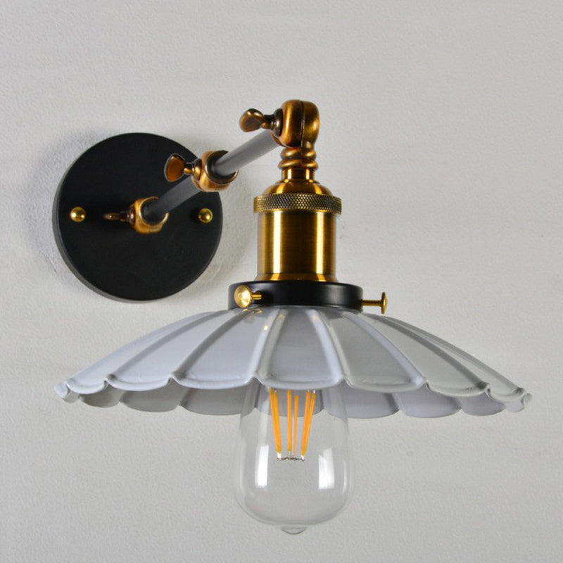 Scalloped Iron Wall Reading Lamp Loft 1 Bulb 8