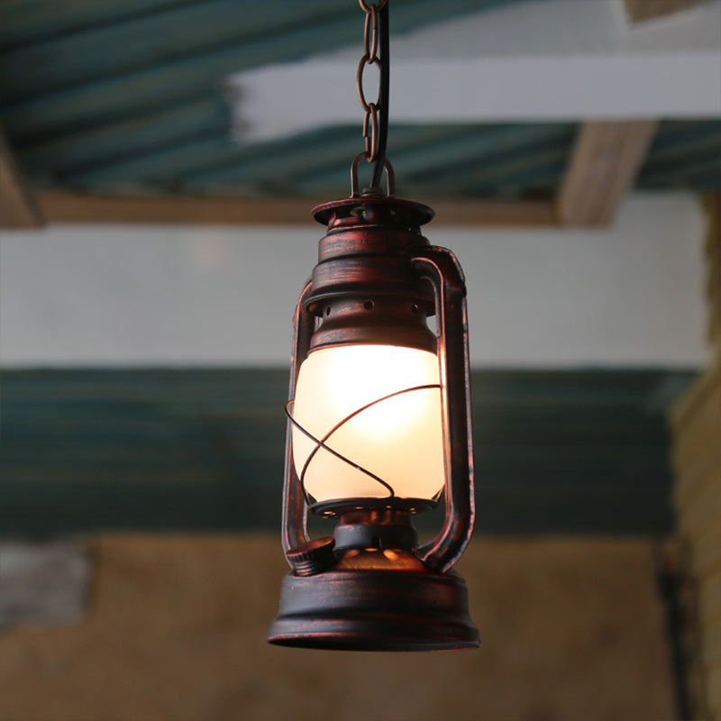 Milk Glass Kerosene Drop Pendant Farmhouse 5.5