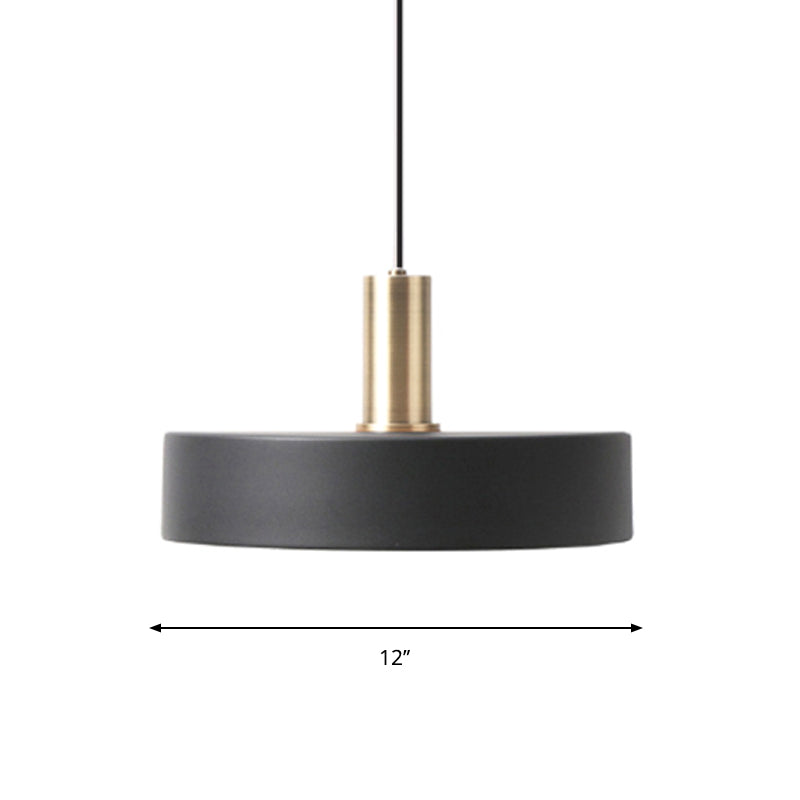 Nordic 1 Bulb Hanging Lamp Black and Gold Round/Cone/Cylinder Drop Pendant with Iron Shade for Kitchen Clearhalo 'Ceiling Lights' 'Pendant Lights' 'Pendants' Lighting' 1917879