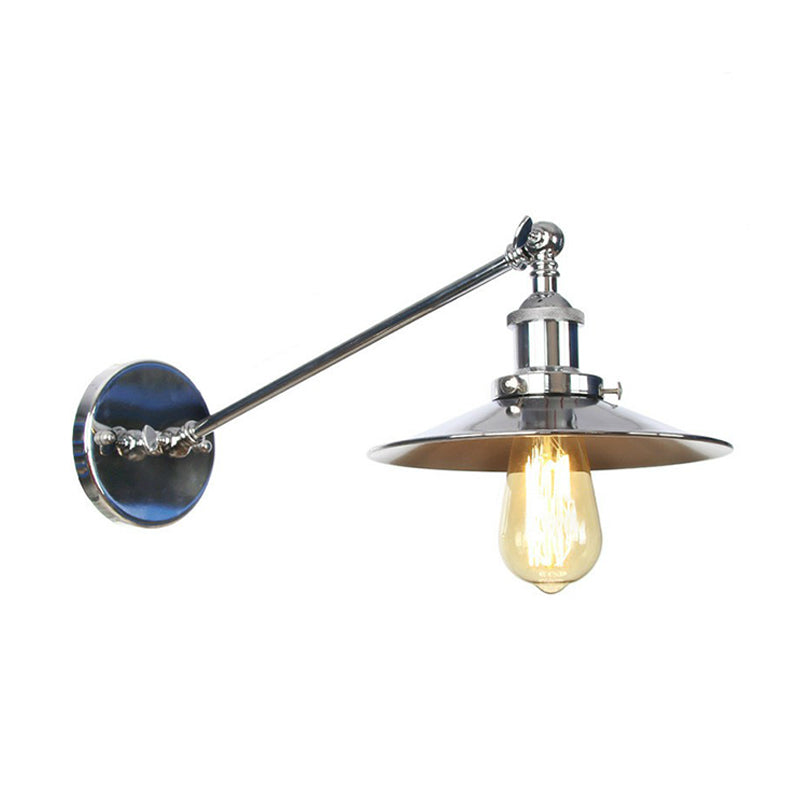 Single Saucer/Horn Shaped Wall Lamp Factory Polished Chrome Iron Wall Light Fixture with 8