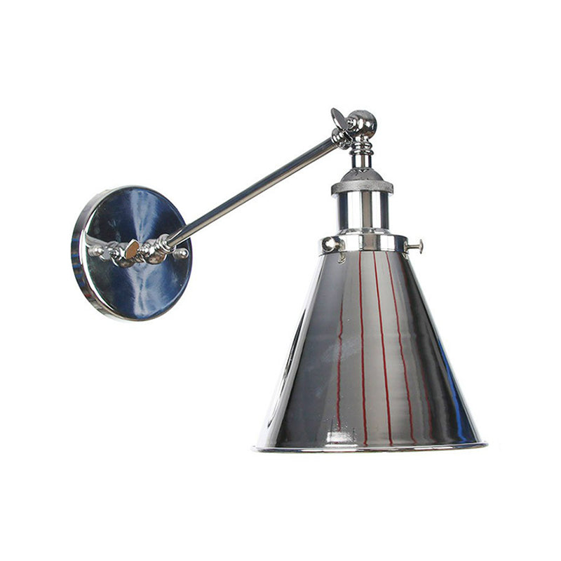 Single Saucer/Horn Shaped Wall Lamp Factory Polished Chrome Iron Wall Light Fixture with 8